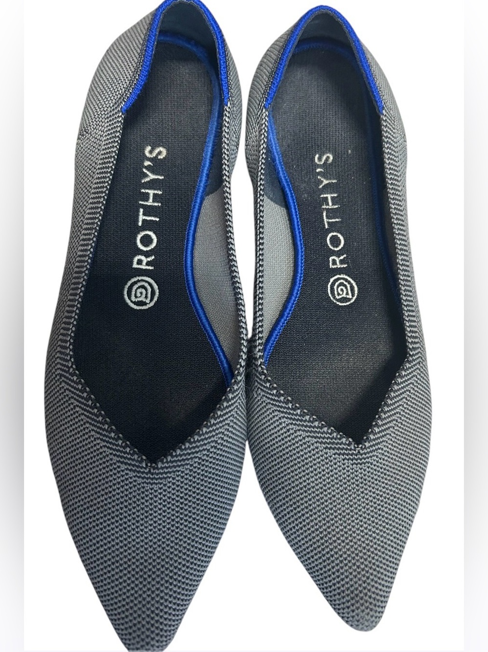 Rothy's The Point Grey Birdseye Knit Pointed Toe Flats Sz 9.5